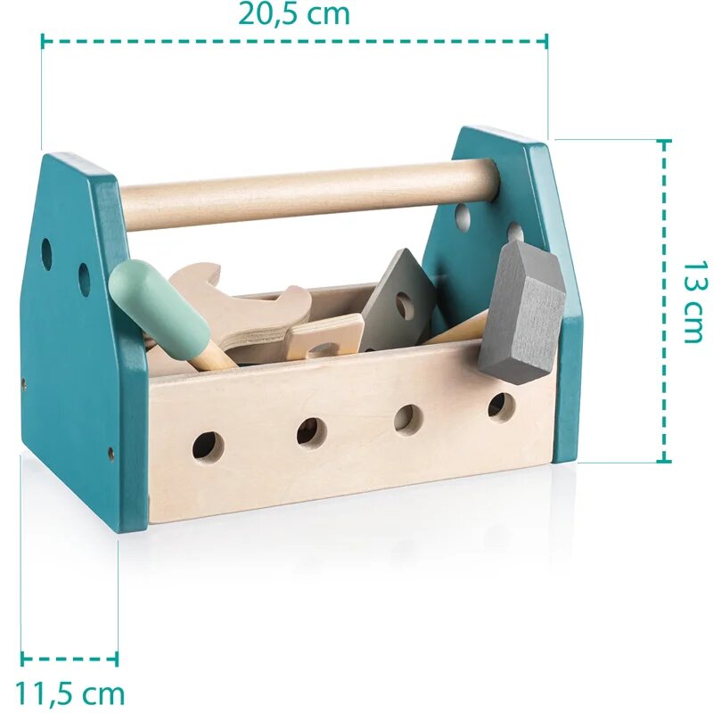 Zopa Wooden Tool Box szerszámkészlet Brown 14 db